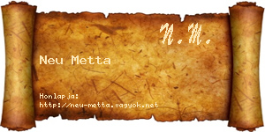 Neu Metta névjegykártya